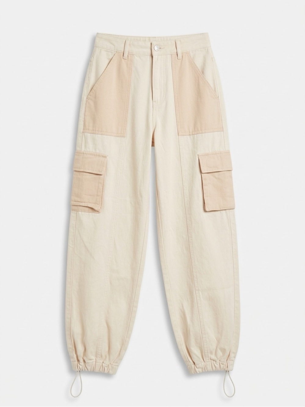 adidas Two-Tone Cream and Tan Cargo Joggers
